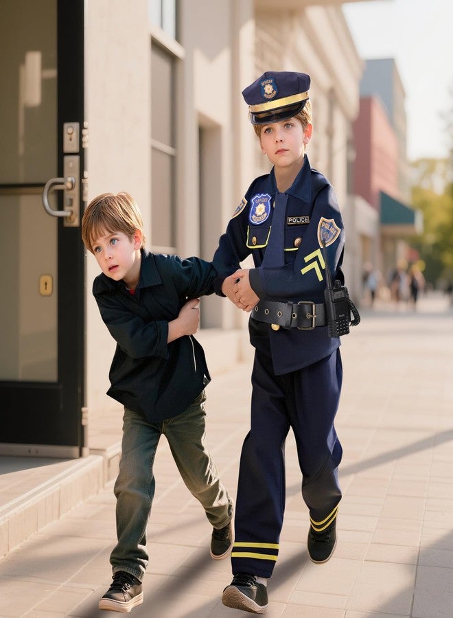 LOYO Police Costume for Kids - Boys Police Officer Costume with Light Up Hat, Halloween Kids Cop Uniform Dress Up Ages 3-12(L,8-10 Years) - Image 5